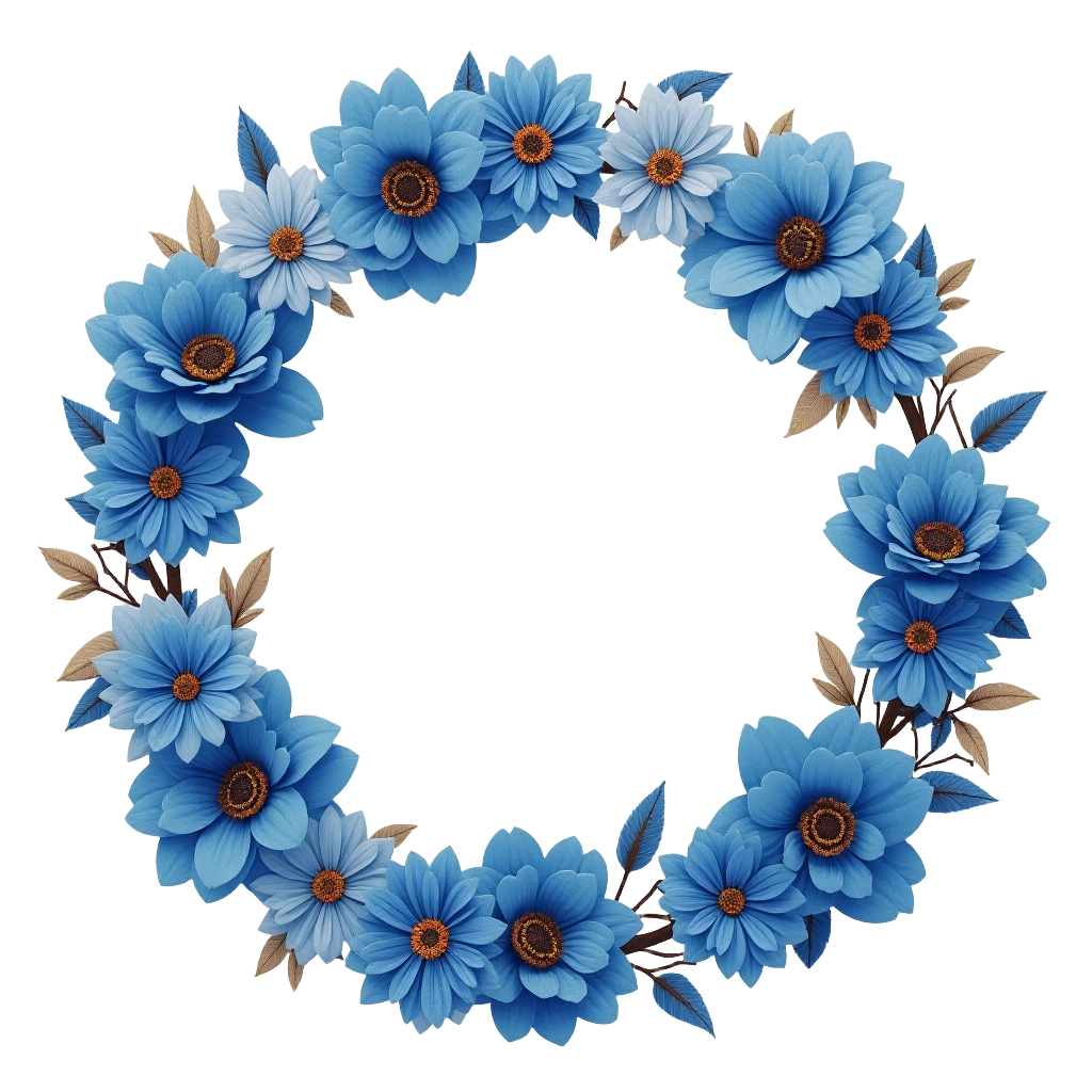 Blue Floral Wreath